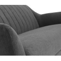 Canapé 3 places pieds bois tissu gris fonce OFINA - 190cm