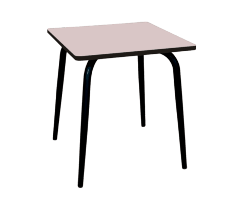 Table rectangulaire 70x70cm pieds noirs uni