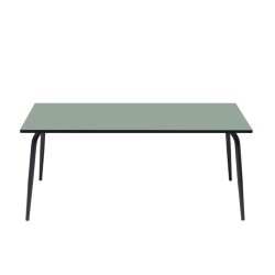 Table de jardin 160x90cm vintage vert kaki pieds bicolores 