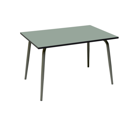 Table de jardin 120x80cm vintage vert kaki pieds bicolores PAO