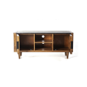 Meuble TV 2 portes en bois naturel