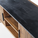 Meuble TV 2 portes en bois naturel