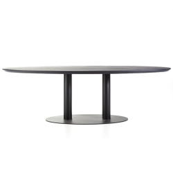 Table ovale 240x110 cm en bois et métal