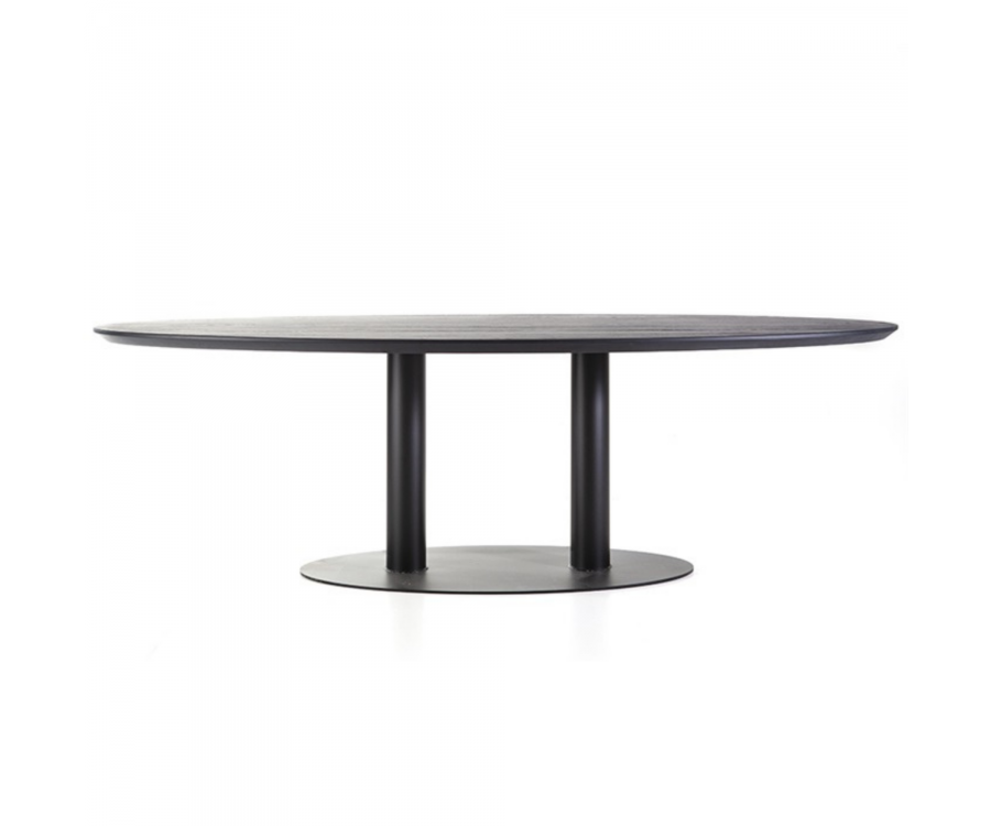 Table ovale 240x110 cm en bois et métal
