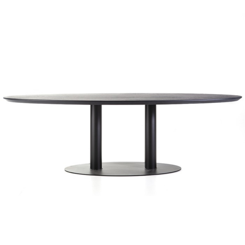 Table ovale 240x110 cm en bois et métal