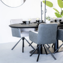 Table ovale 240x110 cm en bois et métal