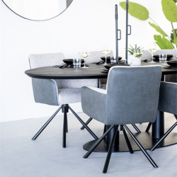 Table ovale 300x120 cm en bois et métal