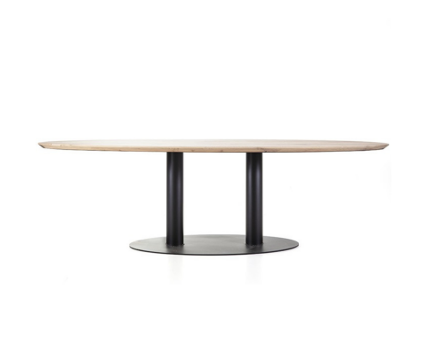 Table ovale 300x120 cm en bois et métal