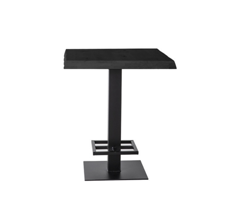Table haute carrée 80x80cm bois et métal noir TICTI