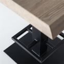 Table haute carré 80x80 cm en bois et métal 