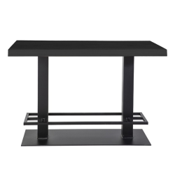 Table haute rectangulaire 140x80cm bois et métal noir TICTI