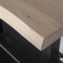 Table haute rectangulaire 140x80 cm en bois et métal