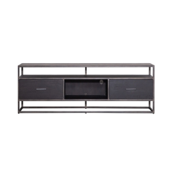 Meuble TV 150cm en bois et métal noir ZOZ