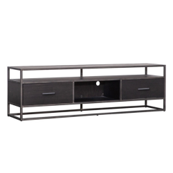 Meuble TV 185cm bois foncé et métal ZOZ