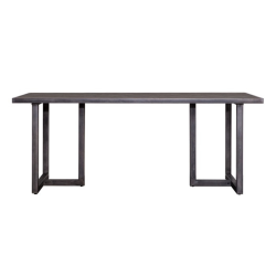 Table rectangulaire 200x100cm noir en bois et métal