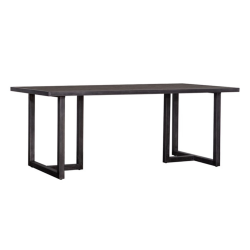 Table rectangulaire 240x100cm noir en bois et métal