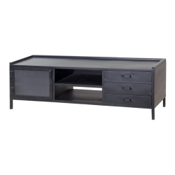 Meuble TV 160cm en métal noir ZUC