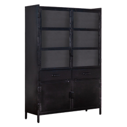 Vitrine rectangulaire 180x125 noir en fer