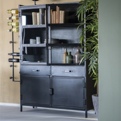 Vitrine rectangulaire 180x125 noir en fer