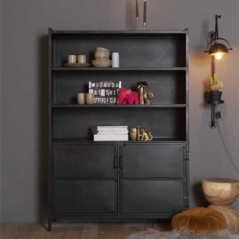 Buffet haut rectangulaire 180x125cm noir en fer