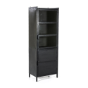 Buffet haut rectangulaire 180x63cm noir en fer