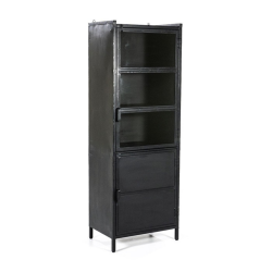 Buffet haut rectangulaire 180x63cm noir en fer