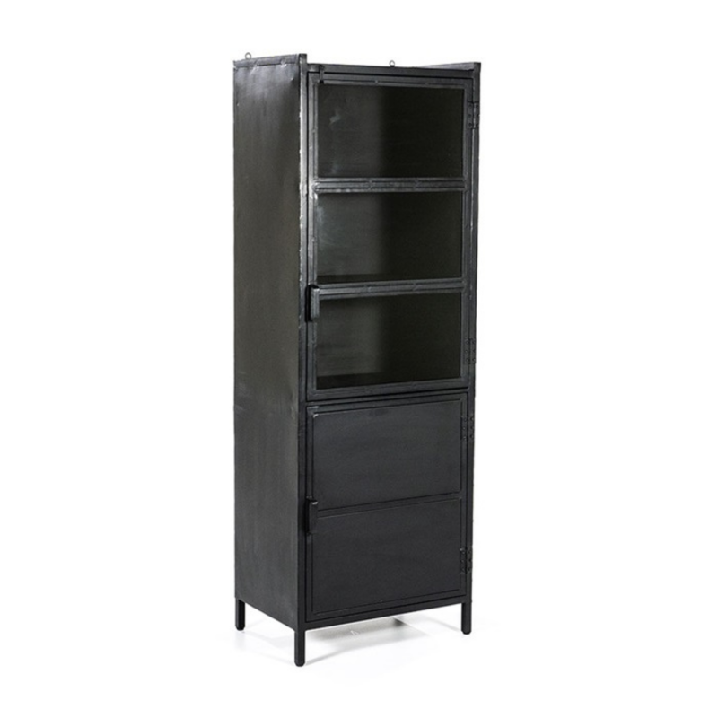 Buffet haut rectangulaire 180x63cm noir en fer