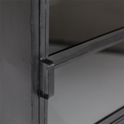 Buffet haut rectangulaire 180x63cm noir en fer