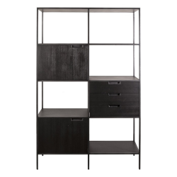 Étagère haute 190x116cm en bois et métal 
