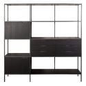 Étagère large 190x180cm en bois et métal