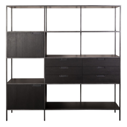 Étagère large 190x180cm en bois et métal