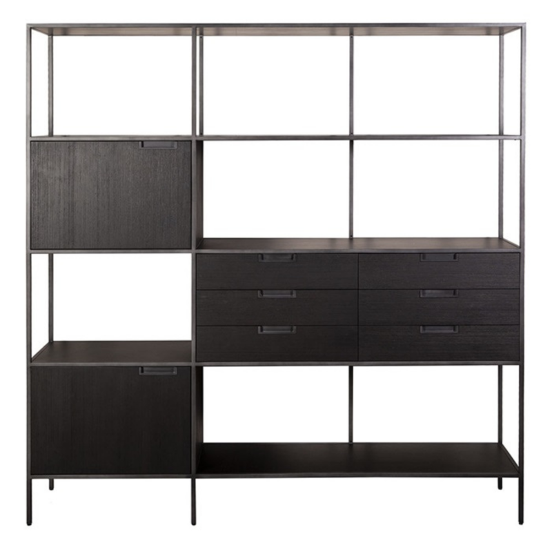 Étagère large 190x180cm en bois et métal