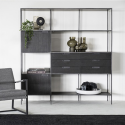 Étagère large 190x180cm en bois et métal