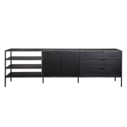 Buffet bas 70x220cm en bois et métal
