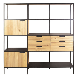 Étagère large 190x180cm en bois et métal