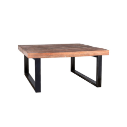 Table basse carré 45x100cm en bois et métal