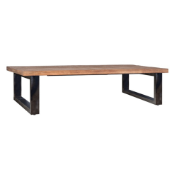 Table basse rectangulaire 45x140cm en bois et métal