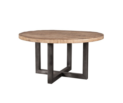 Table ronde 78x130cm en bois et métal