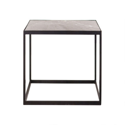 Table d'appoint carré 57x57cm en marbre et fer