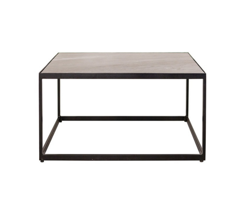 Table basse carré 38x70cm en marbre et fer