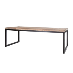 Table à manger rectangulaire 76x160cm en bois et métal