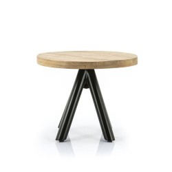 Table d'appoint ronde 40x50cm en bois et métal