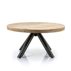 Table basse ronde 35x70cm en bois et métal