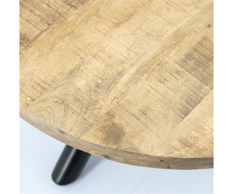 Table basse ronde 35x70cm en bois et métal