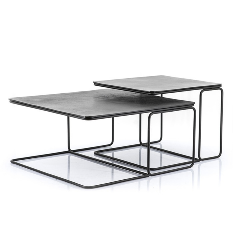 Table basse cigogne en aluminium et fer