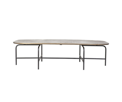 Table basse 39x147cm en aluminium et fer