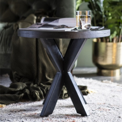 Table d'appoint ronde 45x50cm en bois et métal