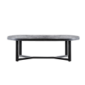 Table basse ovale 45x140cm en bois et métal