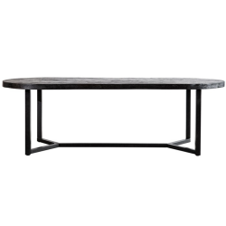 Table à mager ovale 76x200cm en bois et métal