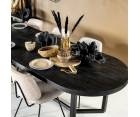 Table à manger ovale 76x240cm en bois et métal